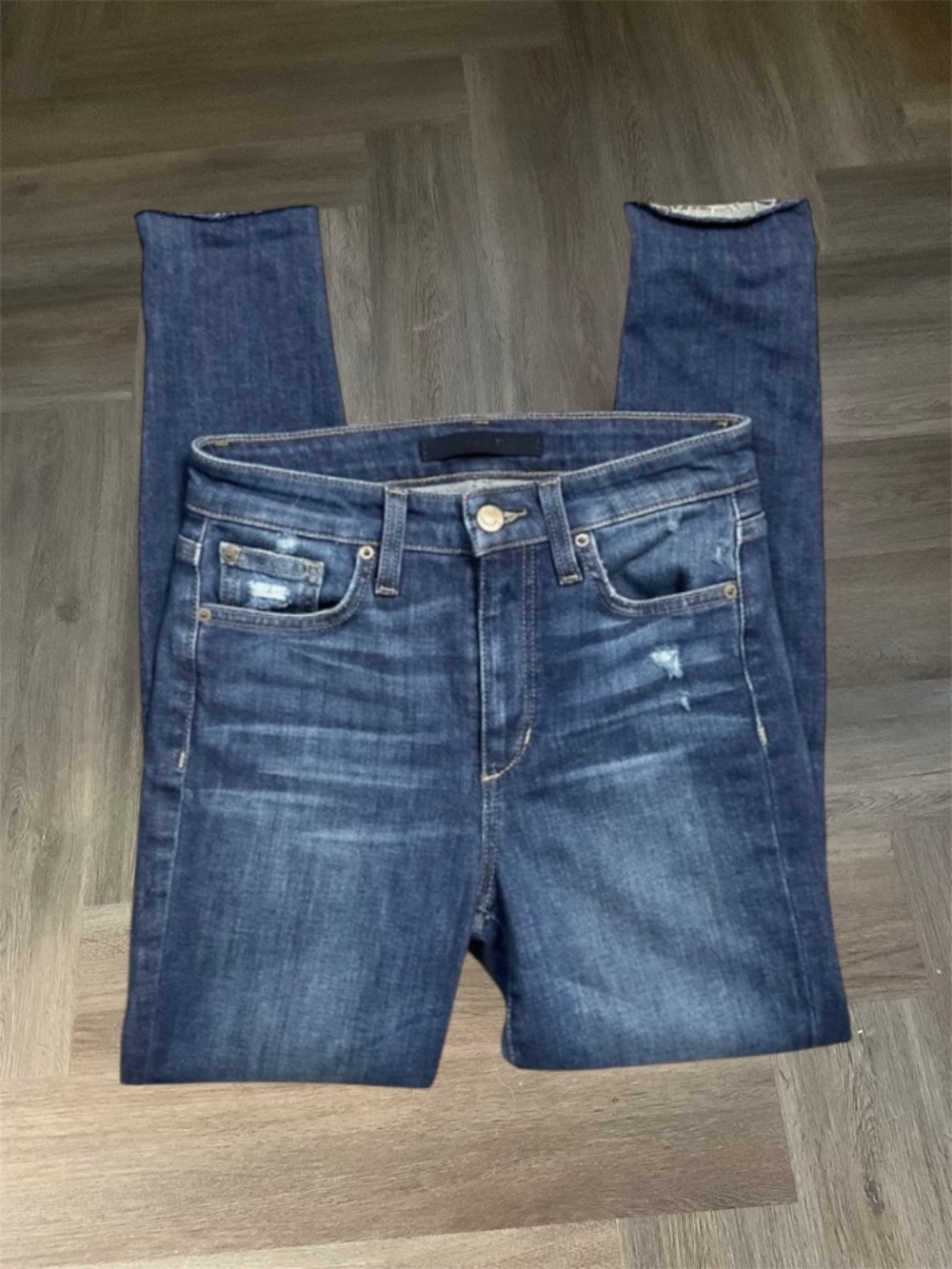 JOES JEANS The Charlie High Rise Skinny Crop Jeans Womens 25 Blue Distressed